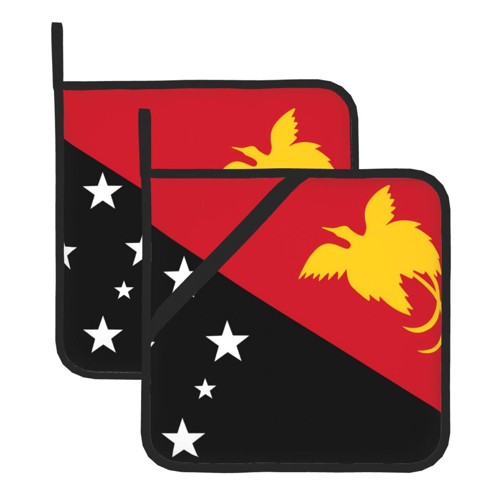 Flag of Papua New Guinea Square Heat Resistant Trivet Set Thick and Durable for Baking Barbecue Cookware Oven