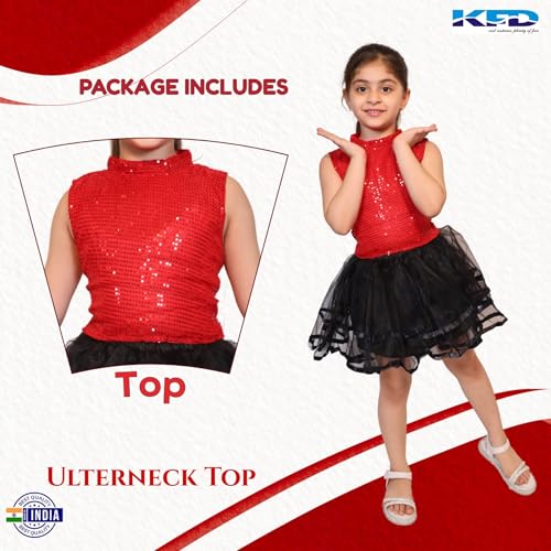 Image of Kaku Fancy Dresses Western Dance Top for Kids Halter Neck Top For Annual Function (ONLY TOP) - Skirt not included