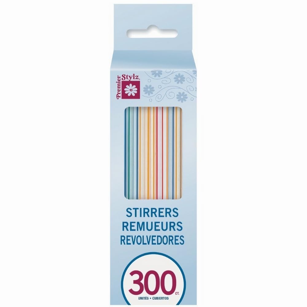 Assorted Colors Plastic Straw Stirrers - 5