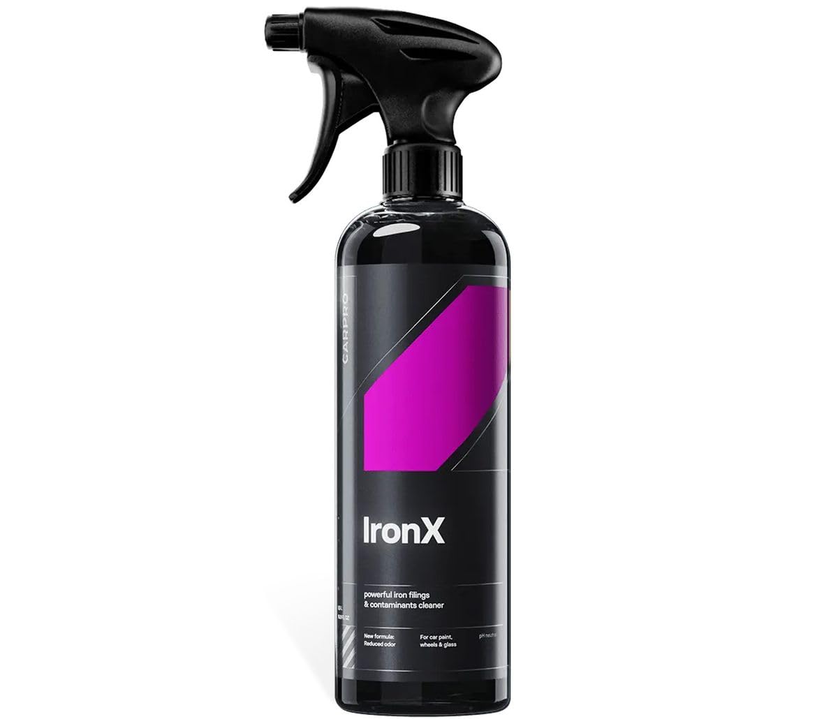 CarPro IronX 500 ml – Détachant de rouille et nettoyant pour jantes au pH neutre – Élimination efficace du fer pour peinture, jantes et verre + gants en nitrile Fiwiko