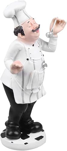 Miniatura 1 de BESPORTBLE Estatua de figuras de chef de resina, estatua de chef para comer sopa, decoración de mesa de encimera para el hogar, decoración de casa
