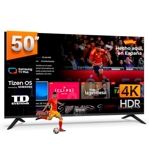 TD Systems   Smart TV 50 Pulgadas 4K HDR10 con Tizen OS 8.0 Powered by Samsung, Televisión con Sintonizador Triple, Televisores del 2026 | PRIME50C22TIZEN