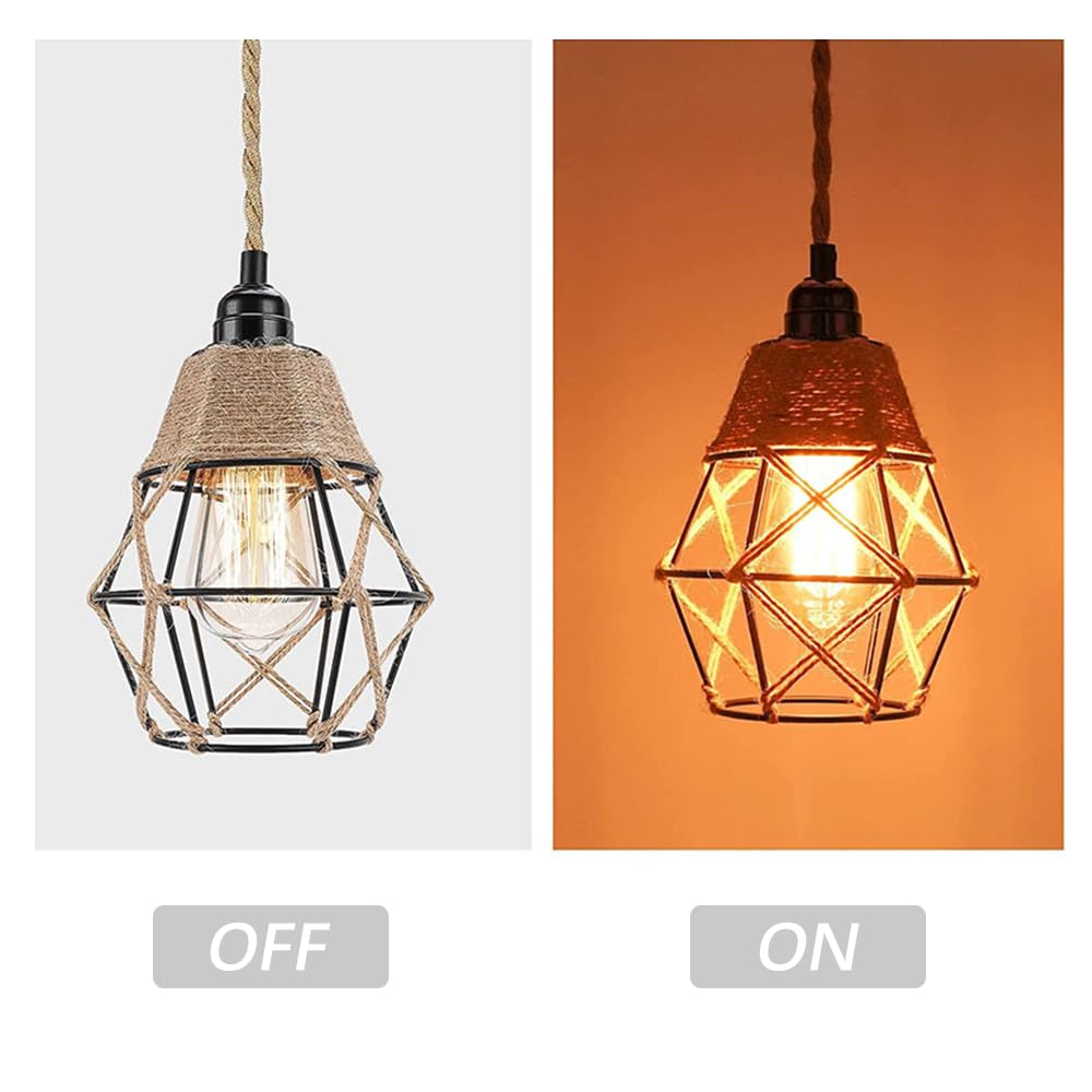 Lampy wiszące do sypialni 3-Light Fixtures Farmhouse Wiszące oświetlenie wiszące Industrial Vintage Wiszące światło Czarna metalowa klatka wisząca do kuchni Wyspa Jadalnia