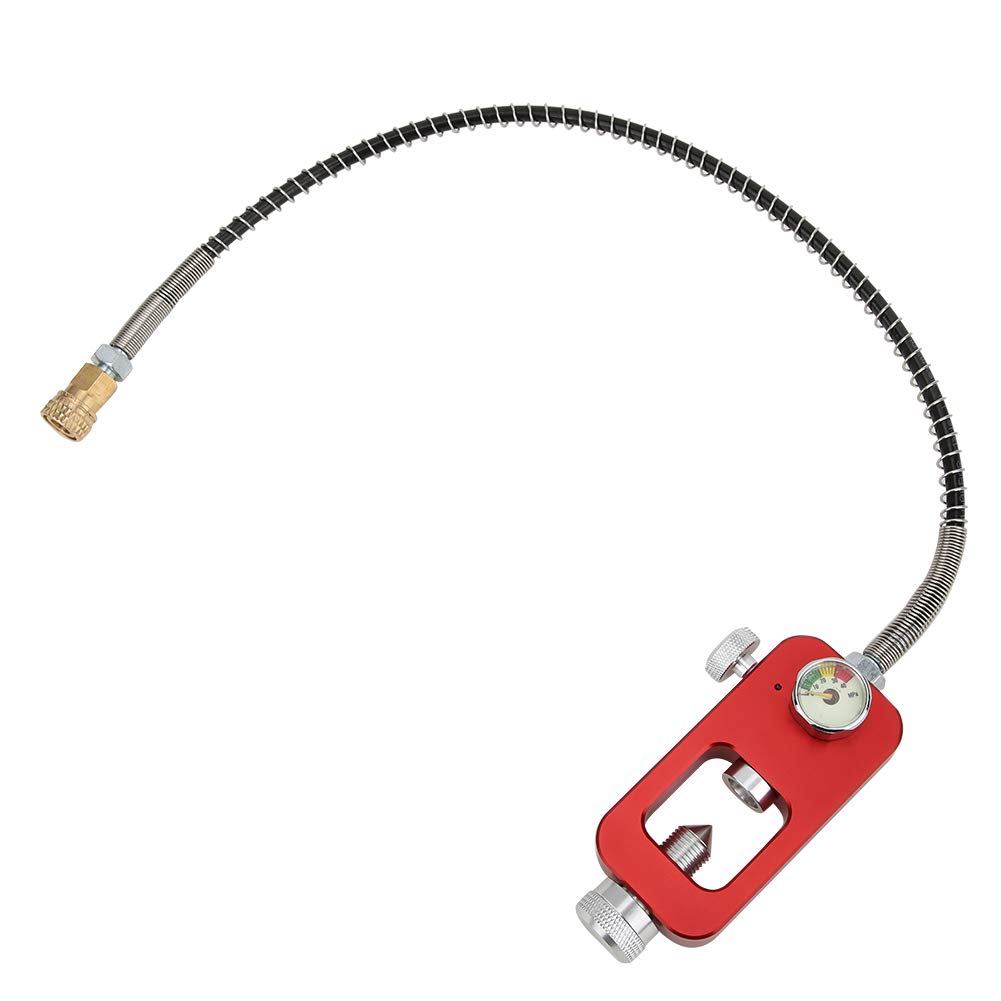 Fabater Adattatore per Immersioni Subacquee Portatile Adattatore per Bottiglia da Grande a Piccola da 8 Mm con Tubo per Cinturino per Immersione in Metallo
