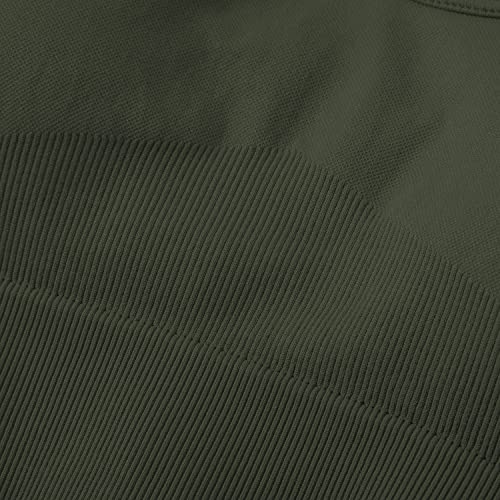 Omkagi Workout Sets For Women Seamless Strappy Sports Bra Butt Lifting Workout Shorts Leggings 2 Piece Gym Outfits(M,4-Army Green) #TOP6