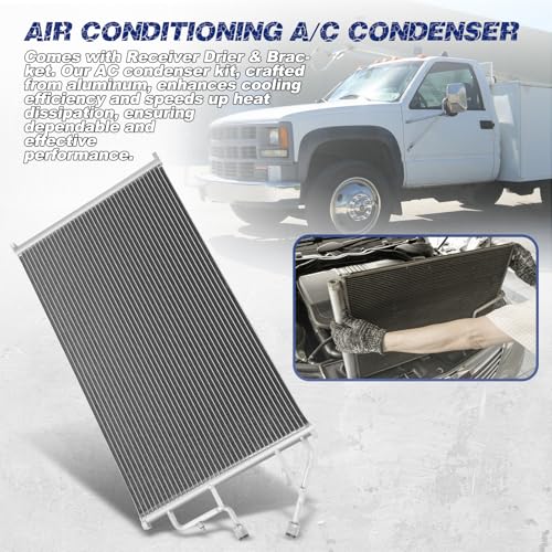 Image of Air Conditioning A /C Condenser Compatible with Chevrolet & GMC Models # 4544, 7014544, 52402209, 52458719, 52480034, 52471230