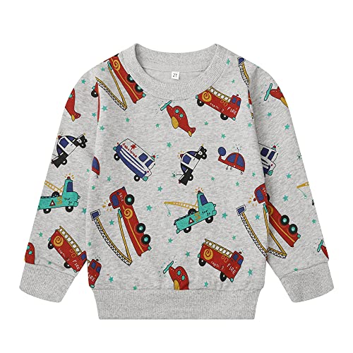 Image of Popshion Toddler Boys Sweatshirt Cotton Lightweight Kids Winter Warm Sweater Crewneck Pullover Tops