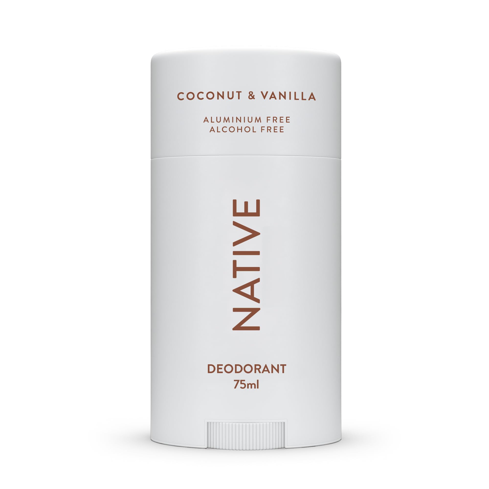 Native Déodorant Femmes & Hommes - Sans Alcool & Aluminium - Parfum Coco & Vanille - Avec Beurre de Karité, Huile de Coco & Bicarbonate de Soude - Contrôle des Odeurs 72 Heures (75 ml)