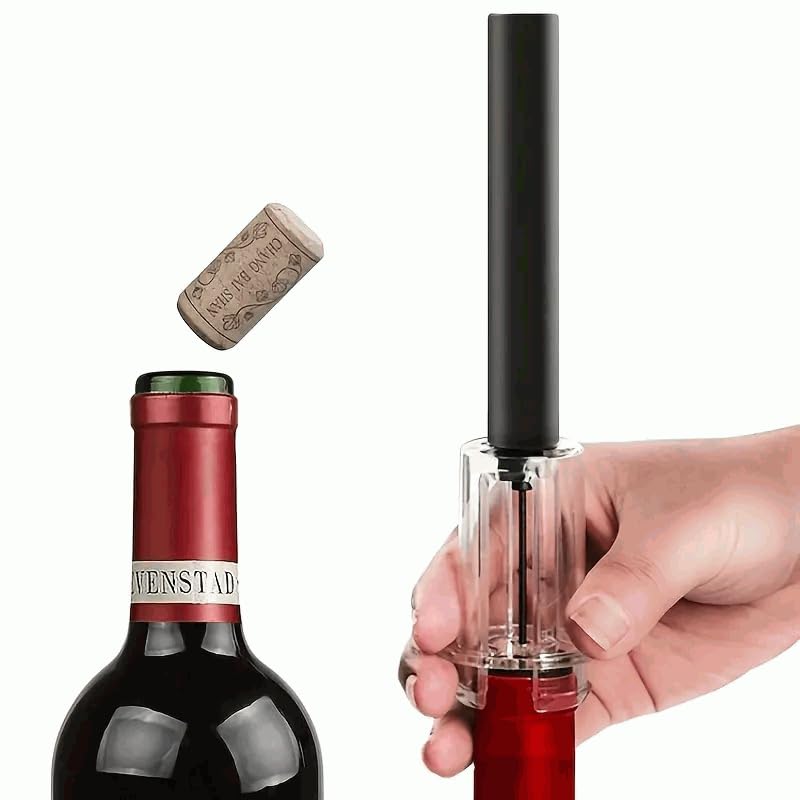 CHEFZOCO Abridor de Vino Aire Comprimido Presión, Sacacorchos de aire comprimido, Sacacorchos de bomba de aire, Descorchador de aire, Abrebotellas Vino, Mango de plástico, Uso domestico y profesional