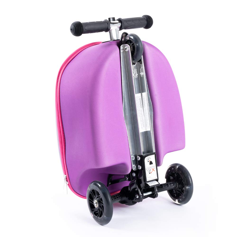 Kiddietotes 3D Hardshell Ride On Suitcase Scooter for Kids Cute