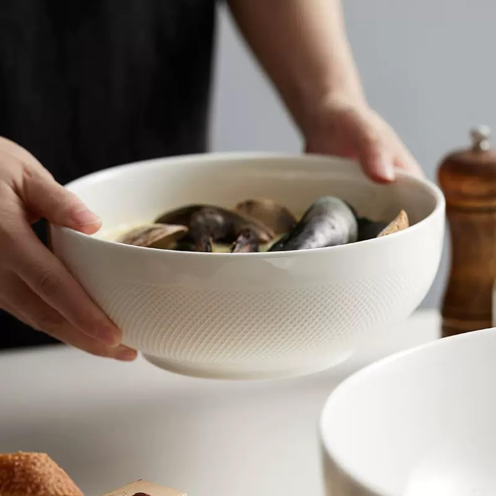 Insalatiera Ciotola da minestra da tavolo for la casa in stile nordico Ciotola profonda in ceramica Stoviglie for ristorante Ciotola for macedonia Forniture Per La Cucina(M)