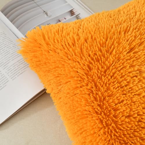 Image of Faux Fur Throw Pillow Covers for Couch Decorative Pillows 22x22 Inches