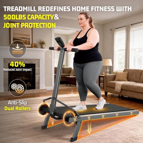 Image of ANCHEER Manual Treadmill Foldable Non-Electric Walking Running Machine