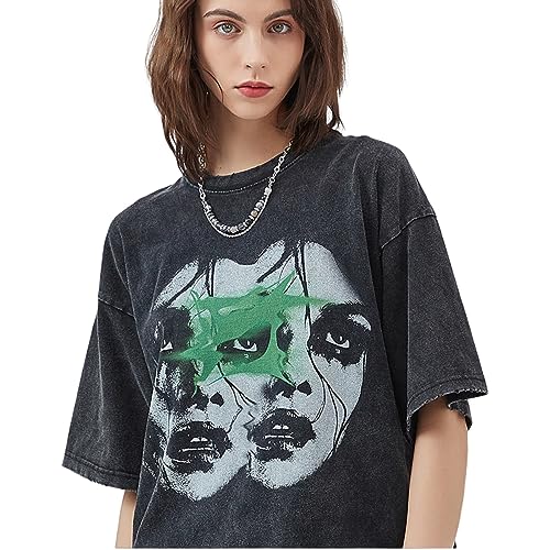 Y2K Vintage Tees for Men Women Grunge Clothes Oversized Graphic Tees Cartoon Printed Short Sleeve T Shirts2