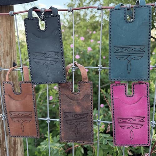 Western Boot Wallet with Snap Strap, Cowboy Boot Wallet Women, Handcrafted Leather Boot Credit Card Holder Case for Women, Small Minimalist Wallets with Snap Fastening (Brown)3