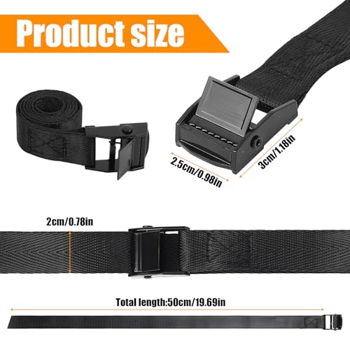10 Pack Short Ratchet Straps, 50cm Adjustable Tie Down Straps with Metal Buckle, Mini Lashing Straps for Bike Rack, Motorcycle, Luggage & Cargo - Image 3