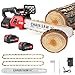 16" Electric Chainsaw, 1800W Brushless Cordless Chainsaw, 21V Powerful Battery Chainsaws with 2 Rechargeable Batteries, 2 Chains & Chain and Guide Bar, 21,000 RPM Handheld Chain saws for Wood Cutting