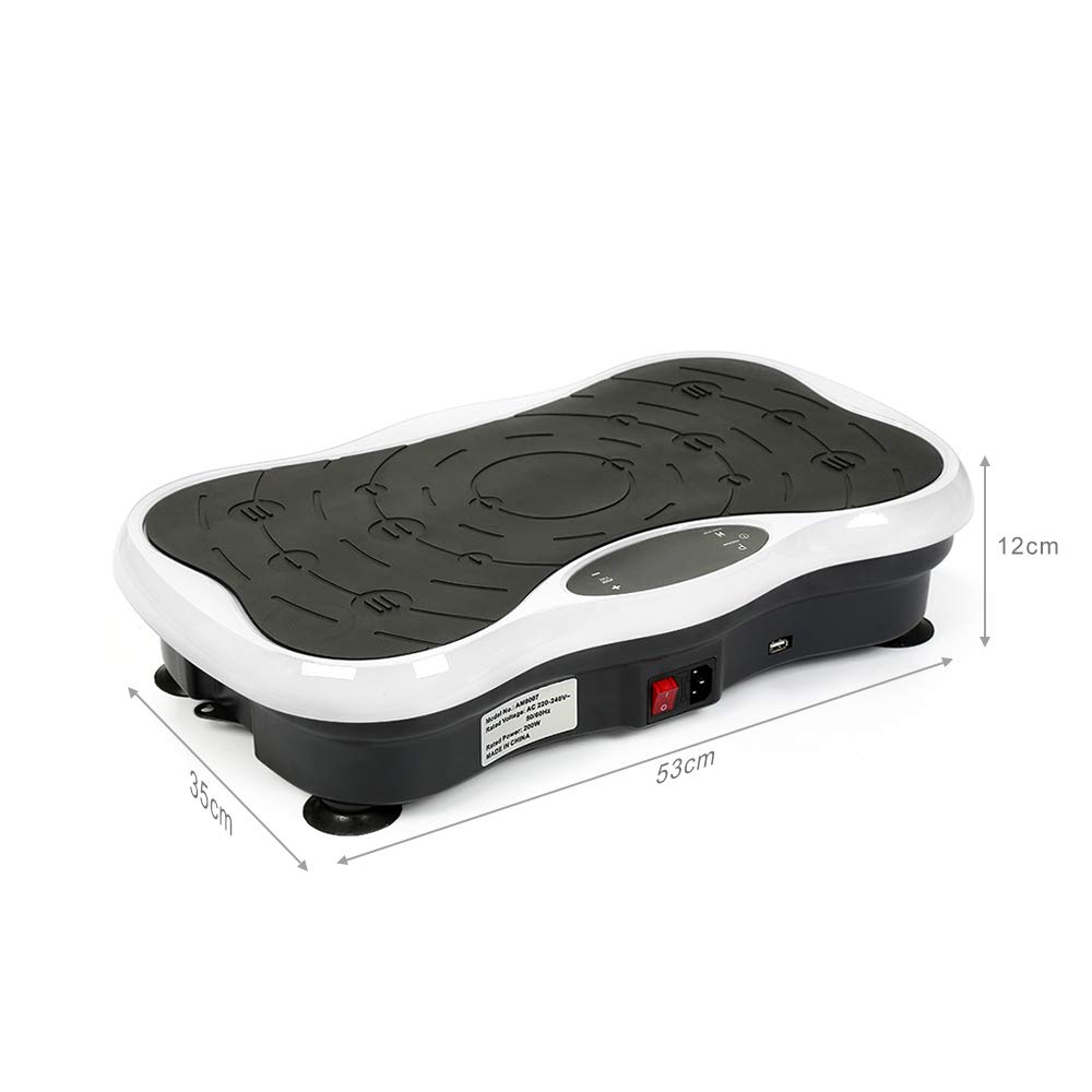 Pedana Vibrante 200W con Bluetooth | LCD Display | Funzione di Controllo Remoto, 53x32,5x12 cm