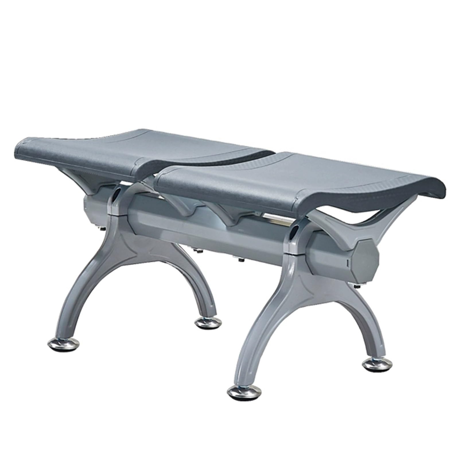 SnamicE Waiting Room Chairs,Green Backless Reception Chairs - 2-Seat Polyurethane Waiting Area Bench for Airports, Banks, Schools, and Barbershops - Durable,Grey