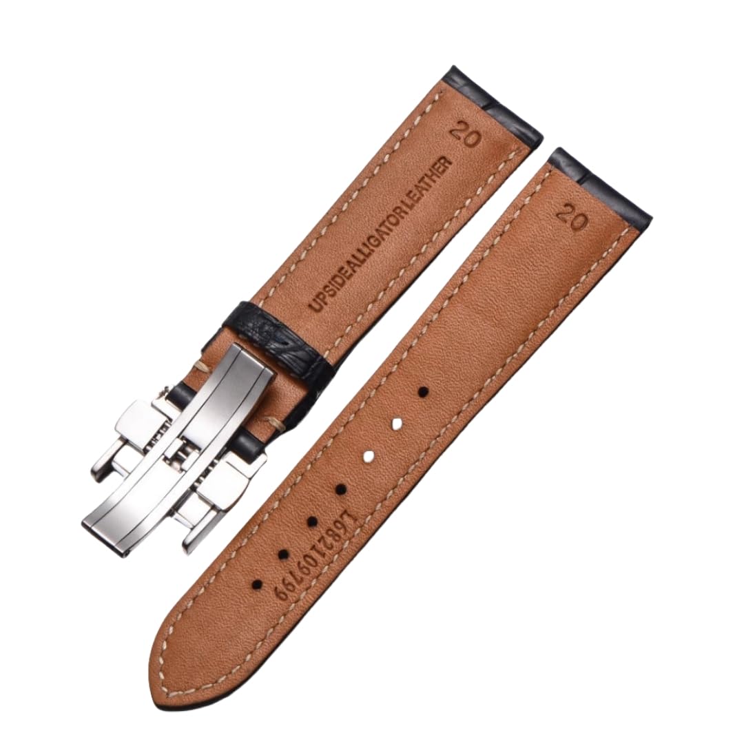 Bracelet en Cuir Authentique Souple Fermoir Papillon Bracelet en Cuir Remplacement Accessoires Réparation pour LONGINES Master Collection