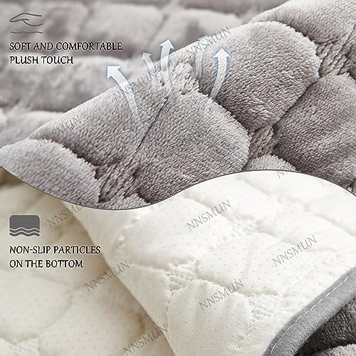 NNSMUN Sofa Armlehnenbezüge, Sesselschoner Sesselauflage, Fernsehsessel Schutzbezug Anti-Rutsch, Relaxsessel Bezüg Sesselüberzug für Zuhause mit Kindern und Haustieren Hund (Grau,1 Sitz (53 * 190cm))