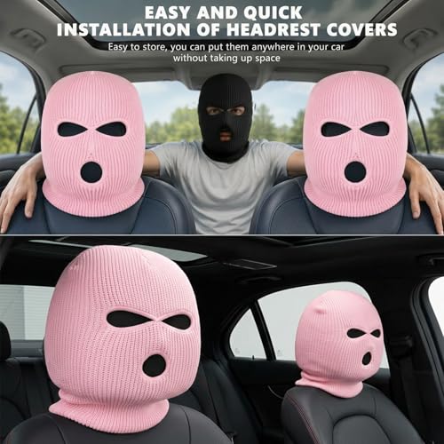 Image of 2 Pieces 3-Hole Full Face Mask Cover Ski Mask Winter Balaclava Cap Knitted Face Cover for Winter Outdoor Sports