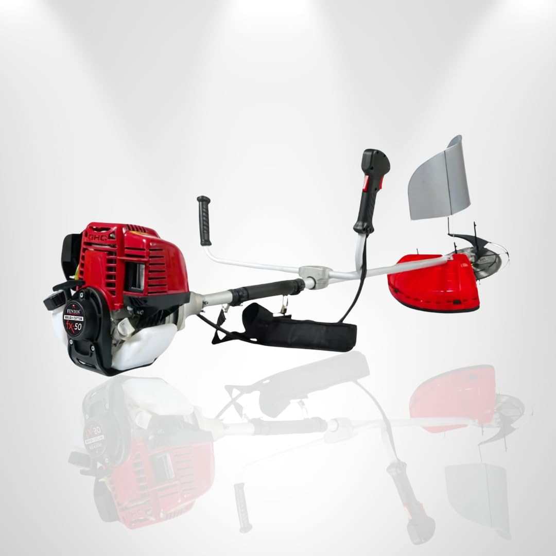 FX-50 Prime Heavy Duty Brush Cutter | 50cc 4-Stroke Petrol Engine | 80T & 3T Blades + Tap & Go Trimmer Head | Sidepack Crop & Grass Cutting Machine for Farming, Gardening & Agriculture