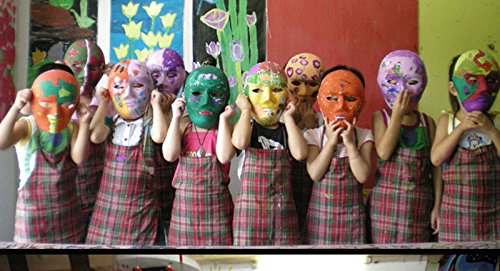 Mollensiuer 12Pcs Diy White Mask Paper Full Face Opera Masquerade Mask Halloween Party Cosplay Masks With Elastic Rope thumb #5