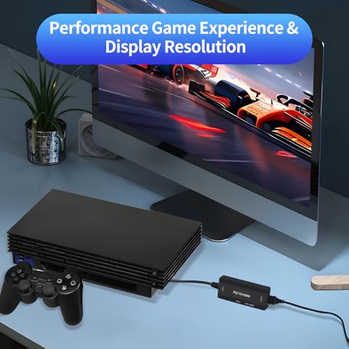 Image of PS2 to HDMI Adapter - PS2 HDMI Converter Cable for PlayStation 2 /PS1 /PS3,True YPbPr HD Signal Output, Support 4:3 /16:9 Screen,USB Cable as Power