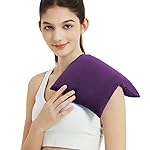 Heating Pad Microwavable with Washable Cover, 8 x 12 Multipurpose Microwave Heating Pad for Neck and Shoulders, Moist Heat Bean Bag Warm Compress for Knee, Muscles, Joints, Wrist (Dark Purple)