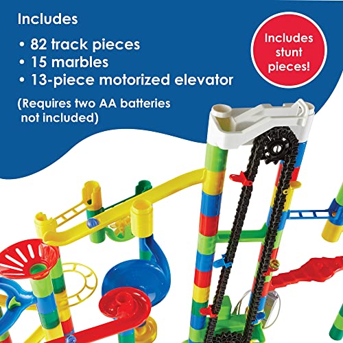MindWare Marble Run 110 Piece Building Set with 82 Track Pieces, 15 Marbles and Motorized Elevator by MindWare - Image 3