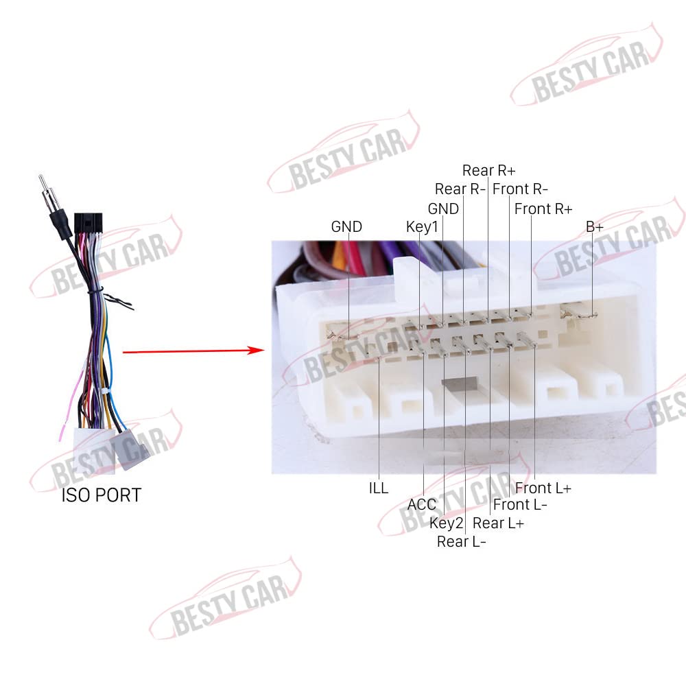 JCAKES Car Radio Wiring Harness 20P Head Unit ISO Connector Antenna - View #3