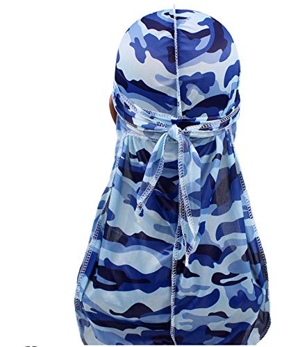 Miniatura 2 de Paquete de 3 piezas de durags sedosos de camuflaje para hombre de satén Doo Rag (A-Camo 3PK), A-camo 3pk