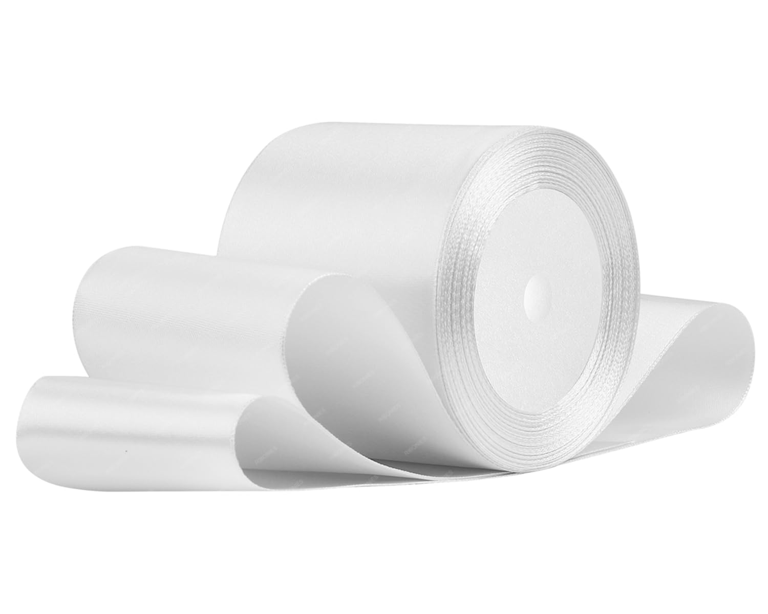 Keypan Nastro di raso bianco 6,3 cm double-face, 22,5 m, per