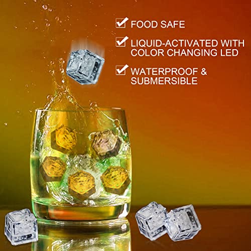 Cubos de hielo LED naranja, pack 12 unidades miniatura 4