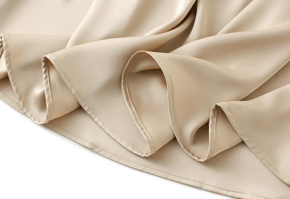 OZEO Röcke Damen,Damen Satin Midirock Flieder Hohe Taille Glänzend Faltenrock Mit Reißverschluss Sommer A-Linie Swing Geraffte Volltonfarbe Mode Lange Röcke Für Mädchen Damen,S