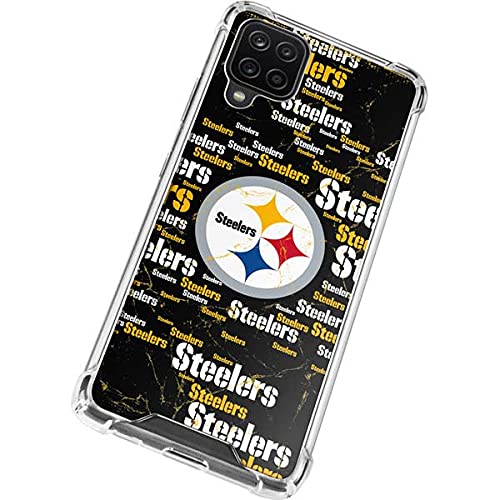 Skinit Clear Phone Case Compatible with Galaxy A12 - Officially Licensed NFL Pittsburgh Steelers Black Blast Design