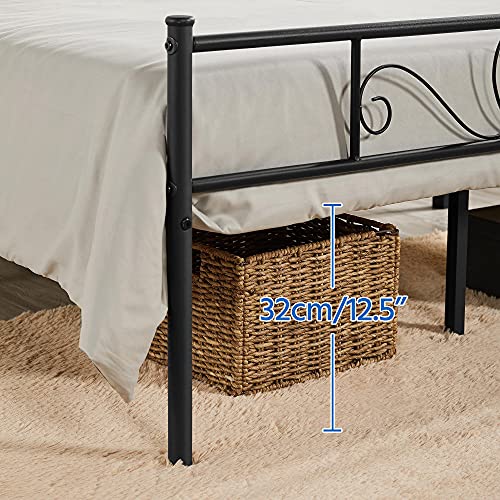 Yaheetech Eenpersoonsbedframe, bedframe, metalen bed, bedframe van metaal, voor matras van 140 x 200 cm, logeerbed, voor kleine ruimtes, zwart - Afbeelding 6