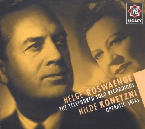 Telefunken Solo Recordings Operatic Arias [Audio CD] Roswaenge, Helge and Konetzni, Hilde