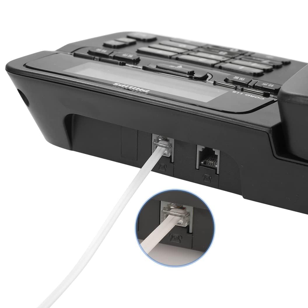 Langes Telefon-Verlängerungskabel, 6 m, weiß, Telefonkabel mit Standard-RJ11-Stecker, 1 Telefonleitungs-Splitter, 1 Inline-Koppler und 15 Kabel-Clip-Halter für Telefongespräche, Kommunikation