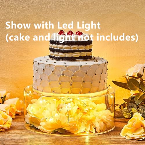 Clear Acrylic Cake Stand, 12 Inch Round Cupcake Display Holder, Dessert Display Stand with Hollow Bottom, Cake Riser for Wedding Birthday Party Christmas - Image 6