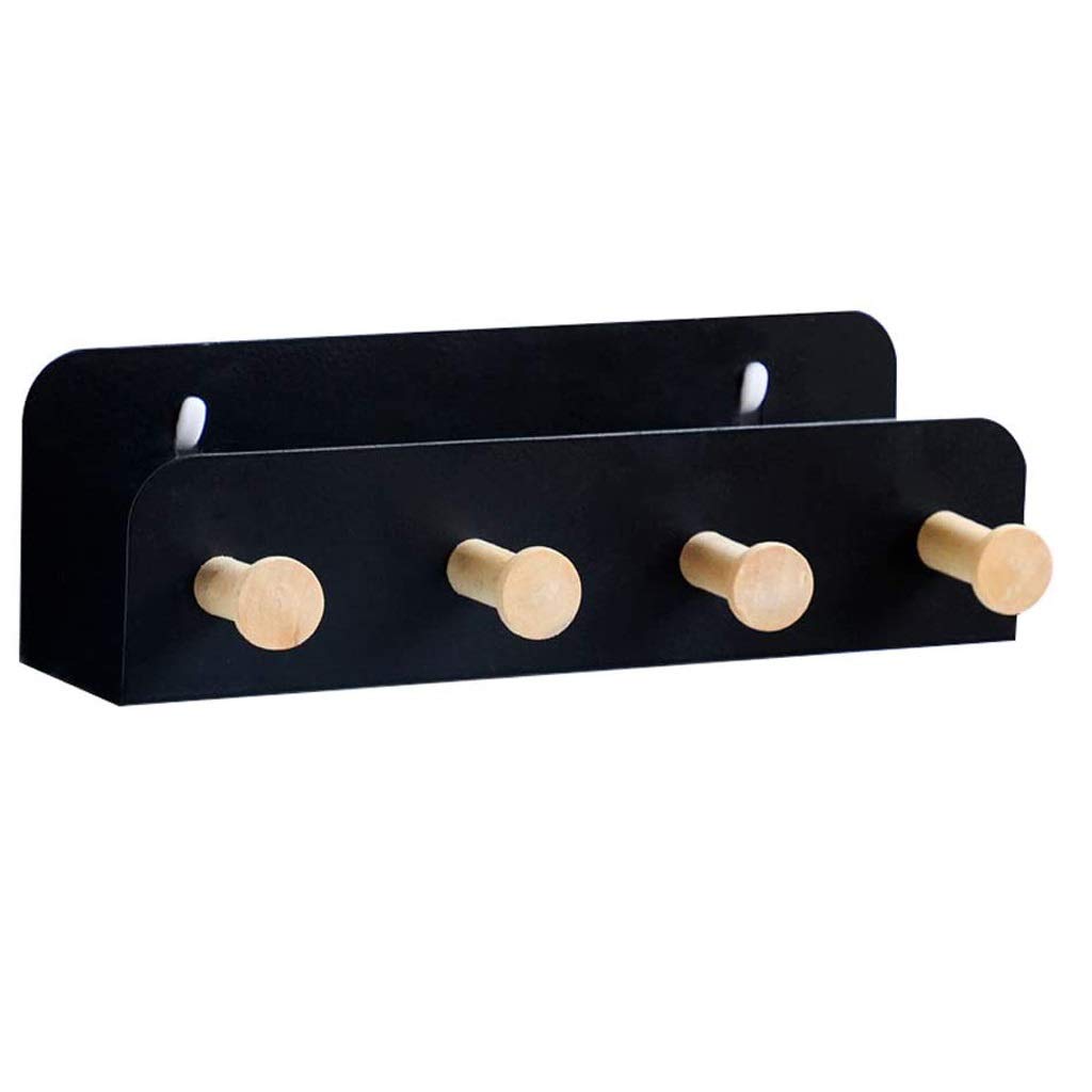 MOBYGKFY Nordic Metal Hooks, Decorative Key Racks, Coat Hooks, Door Wall Storage, Punch-Free Entrance Racks(Svart)