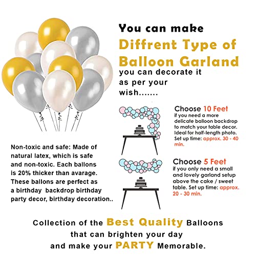 Image of Party Propz Golden Balloons Decoration Combo Set of 40 For Adult Birthday Decoration(Metal)