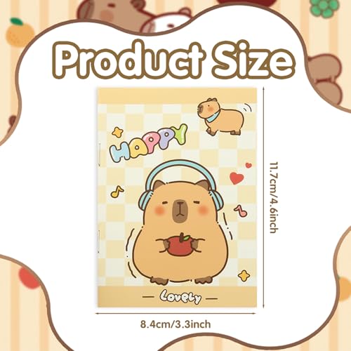 Geluode Capybara Pocket Notebooks, 10 Packs in 4 Designs 3.2" x 4.7" Cute Waterproof Mini NotePad Diary for Birthday Gifts Stocking Stuffers Office Business School Kids Students Rewards