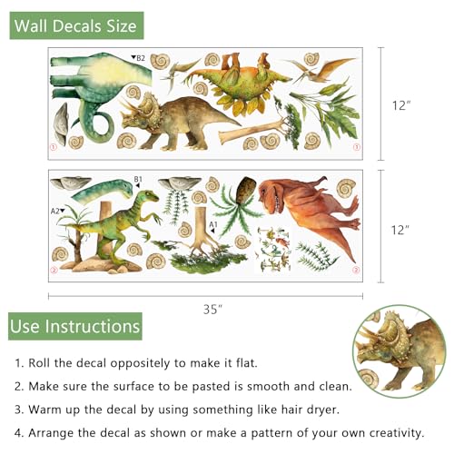 Vinilos decorativos grandes de dinosaurio para pared miniatura 2