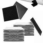 20 Pairs Heavy Duty Double Sided Sticky Pads, Extra Strong Hook and Loop Tape, 50x50 mm Industrial Strength Self-Adhesive Strips for Wall, Floor, Metal, Glass, Reusable Rug Tape