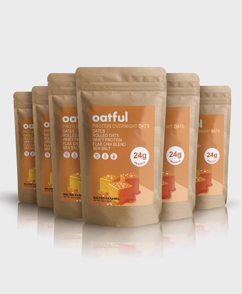 OATFUL Salted Caramel Protein Overnight oats 85g - Bundle of 6 Pouches
