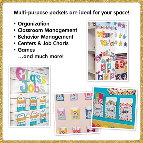 Image of Teacher Created Resources Confetti Library Pockets - Multi-Pack (TCR2736)
