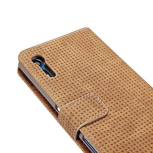 Capa Dfly-US Xperia XZ/XZs, capa carteira flip de couro PU premium com design Breathe Freely para So