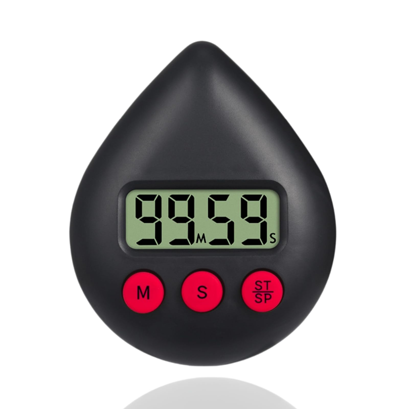 Digital Shower Timer Waterproof - Water Drop Shape Bathroom Clock, Magnetic Kitchen Timer & Toothbrush/Sauna Stopwatch, Small Digital Wall Alarm Clock for Energy Saving Efficient Use,Black